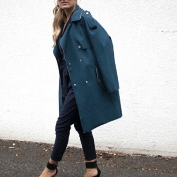 Teal Button front Jacket - Picture 2 of 4